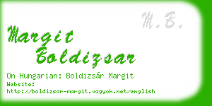 margit boldizsar business card